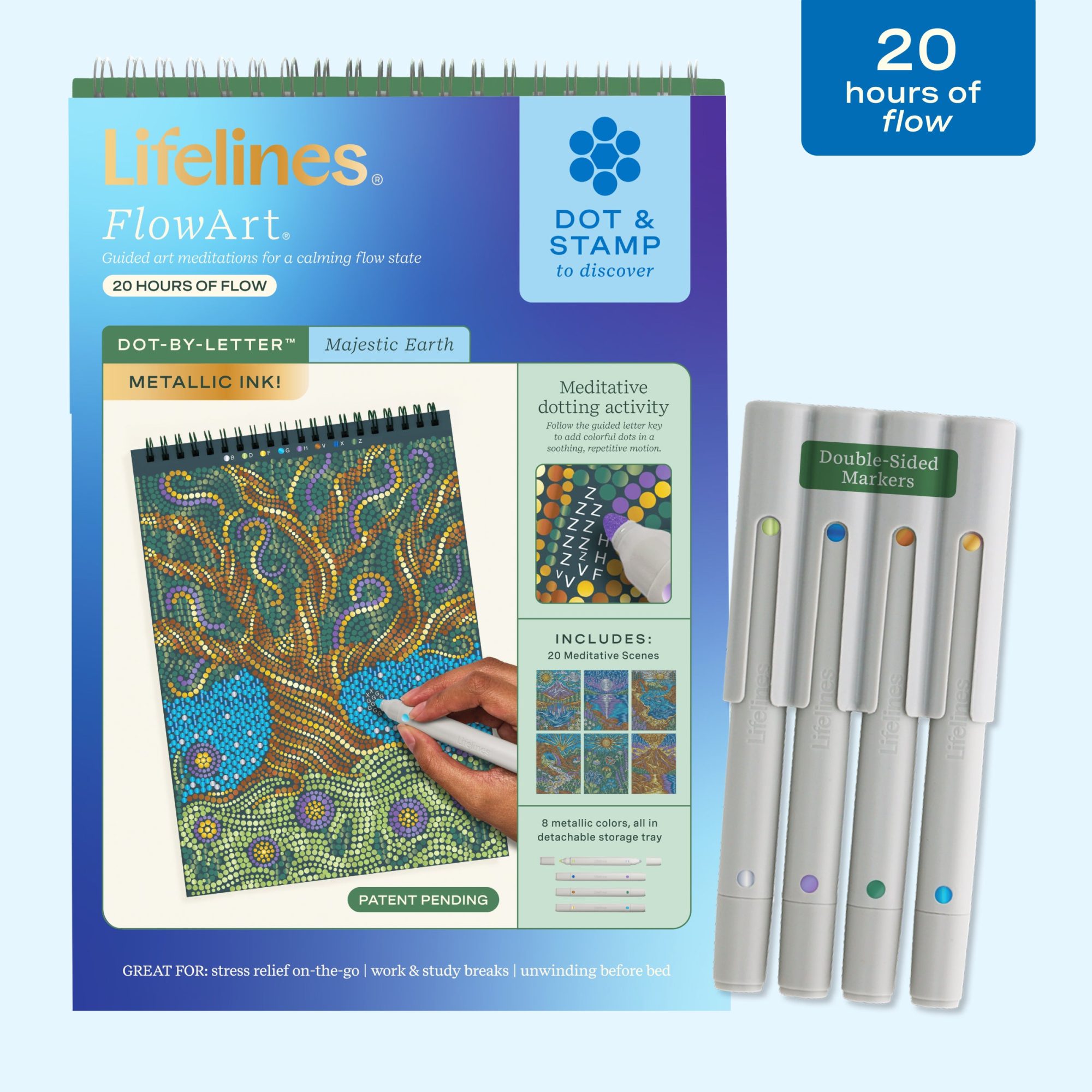 FlowArt® - Dot-By-Letter, Majestic Earth - Metallic Ink